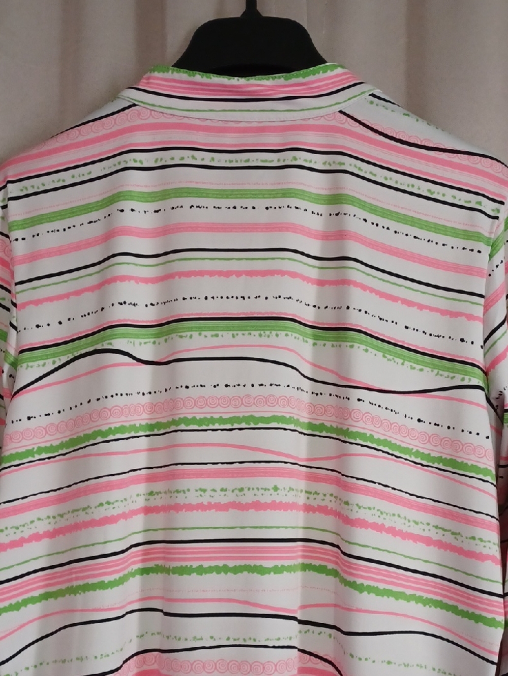 Emerald18 Stretch Quarter-Zip Mockneck Pullover Top Wavy Stripes Activewear Golf - Picture 10 of 16